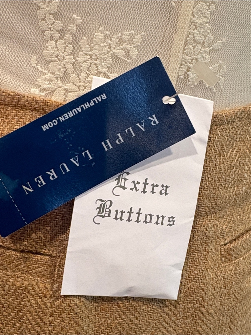 Vintage Ralph Lauren Blue Label Y2K Linen Skirt Button Detail size 6 NWT - Picture 9 of 14